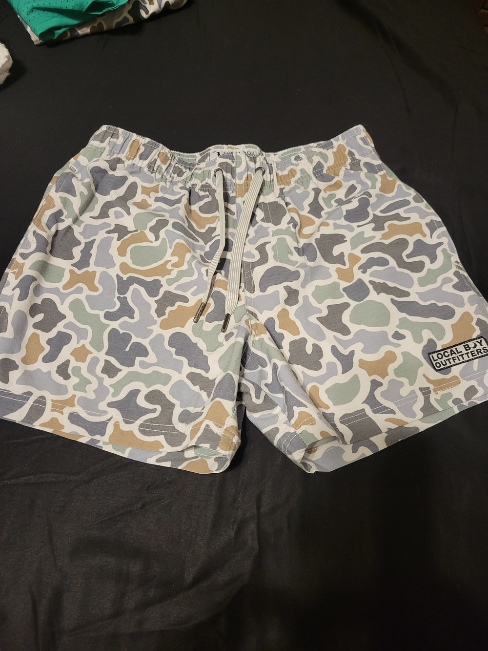 Local Bay Outfitters Camo Shorts - Gray, Tan, Sage